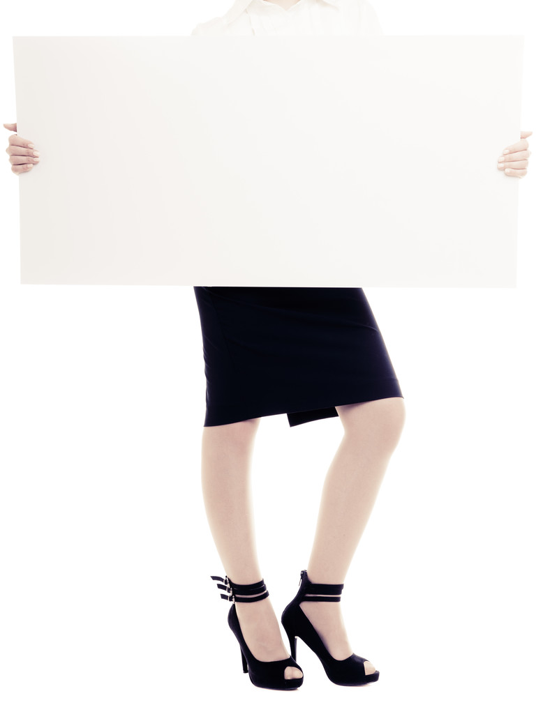 Blank copy space banner and female legs - Photo, Image