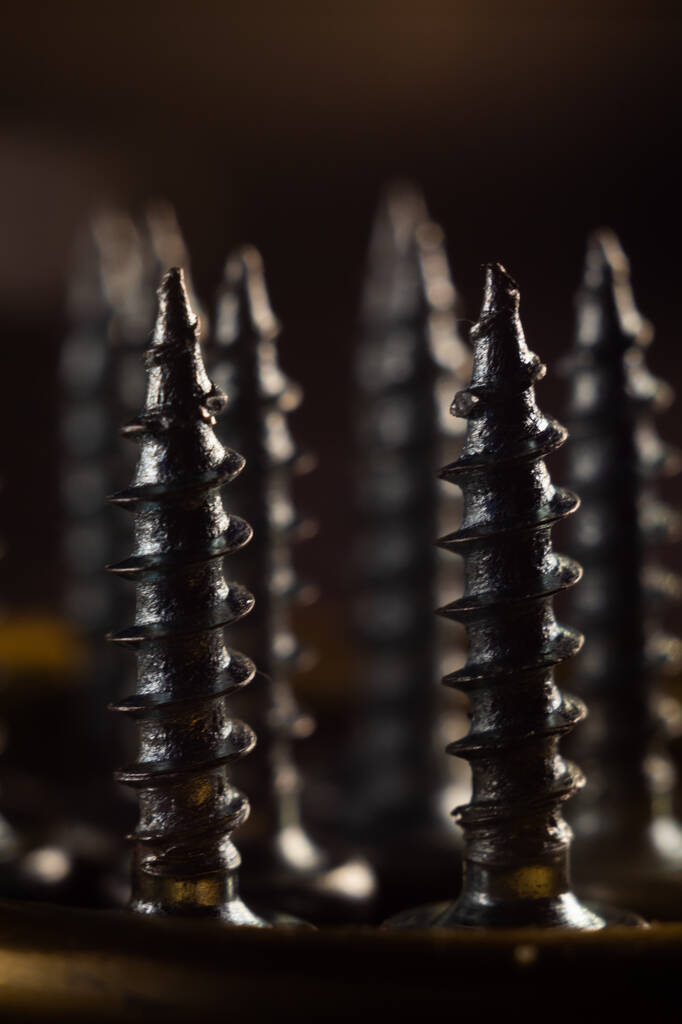A closeup shot of stainless bolts and nails - Photo, Image