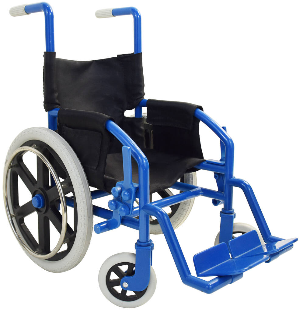 Cadeira de roda azul de três quartos - Foto, Imagem