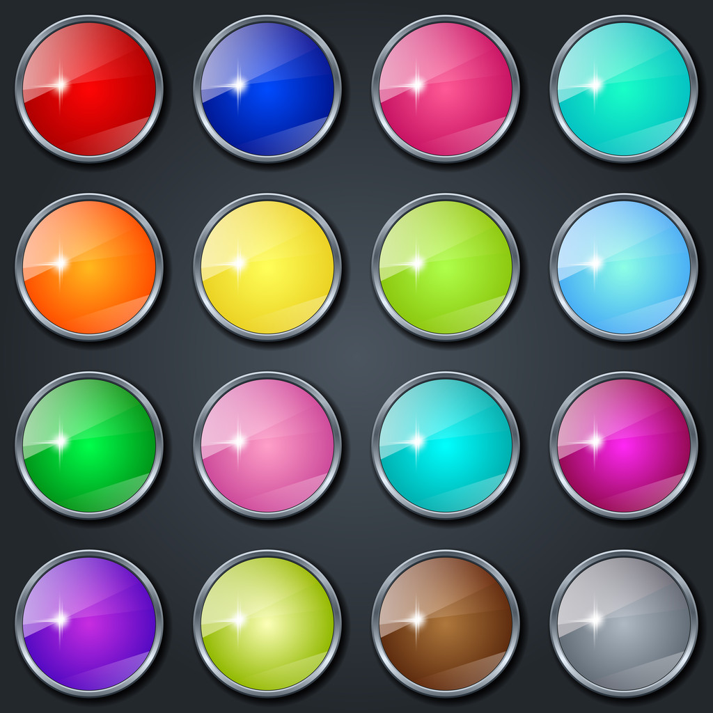 Цветные стеклянные кнопки
 - Вектор,изображение
