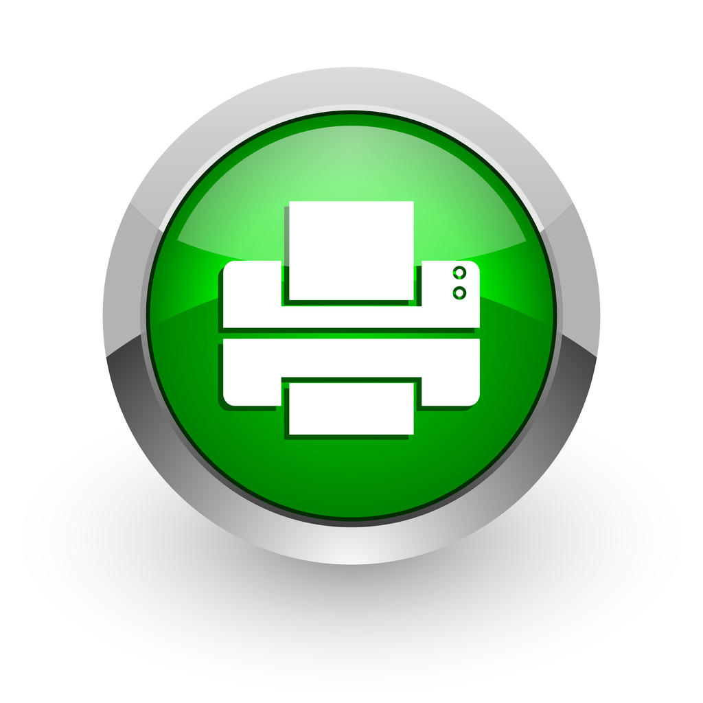 groene glossy web printerpictogram - Foto, afbeelding