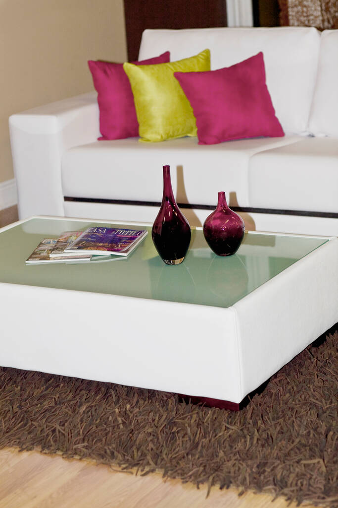 μοντέρνο σαλόνι με καναπέ και βάζο - Φωτογραφία, εικόνα