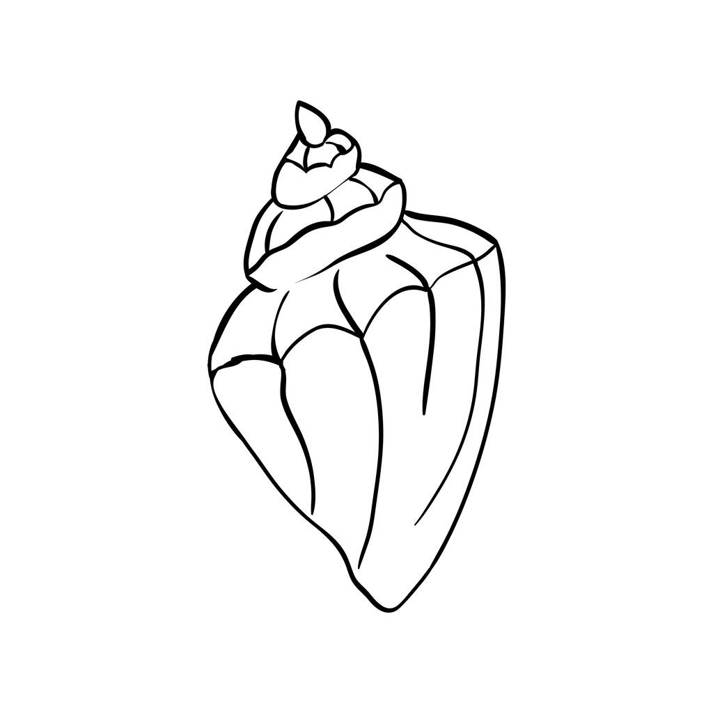 貝殻の手描きの小石のベクトル図. - ベクター画像