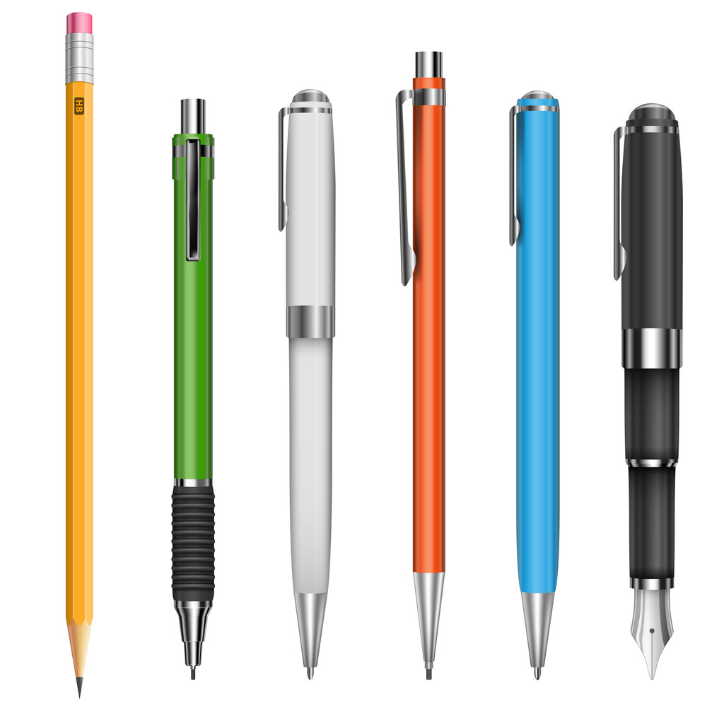 pera a tužky - Vektor, obrázek