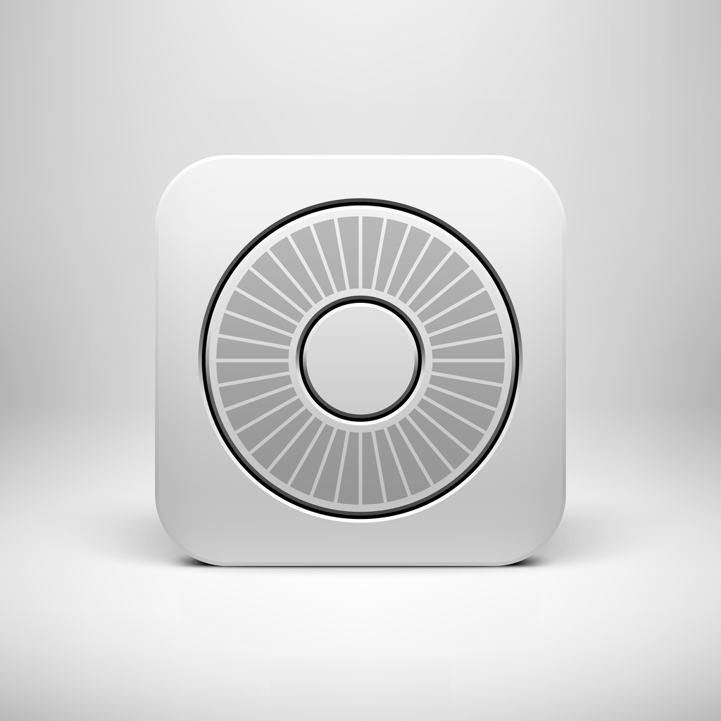 Plantilla de botón de icono de aplicación abstracta blanca
 - Vector, imagen
