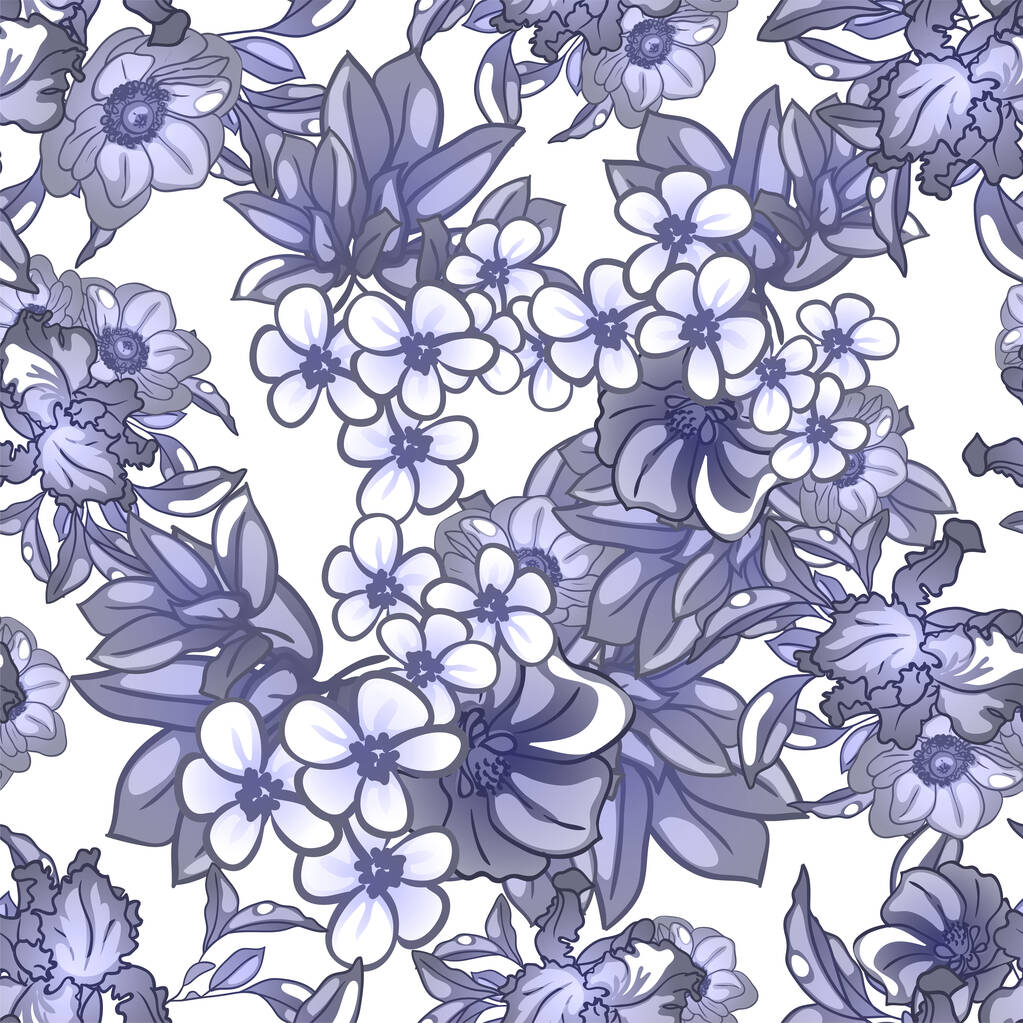 bezešvé vzor s prvky krásné květinové - Vektor, obrázek