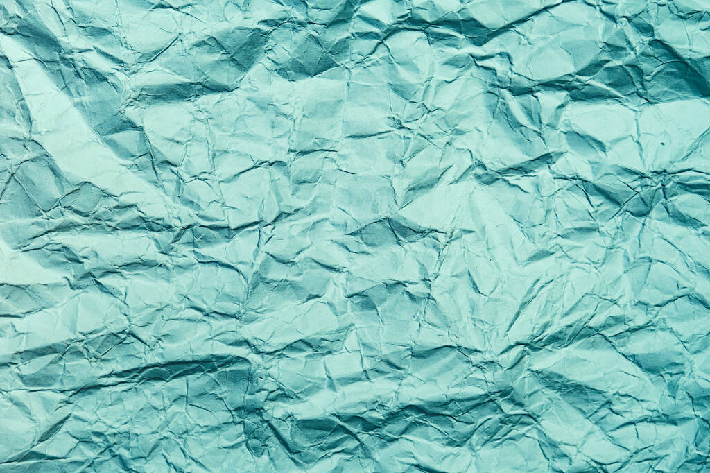 Zöld gyűrött papír háttér, textúra másolási hely - Fotó, kép