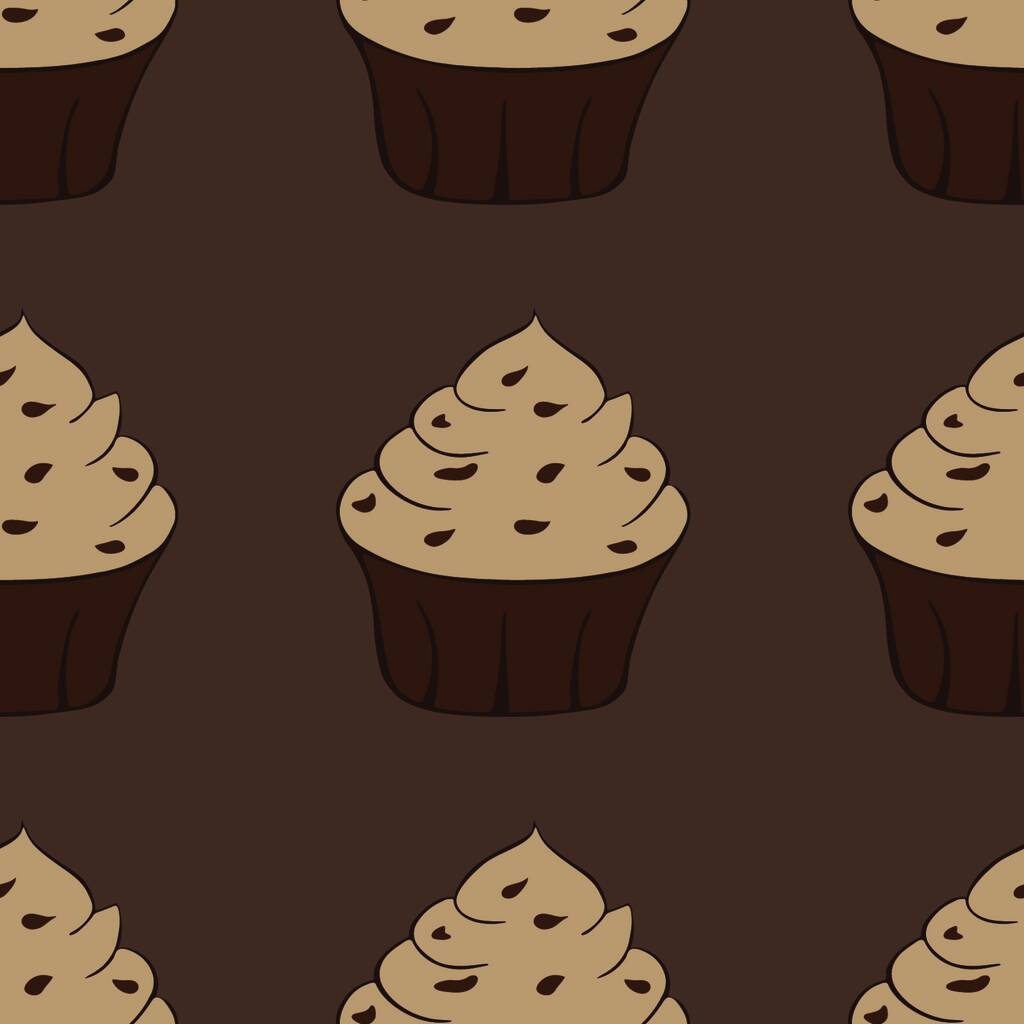 motif sans couture avec cupcakes, illustration vectorielle - Vecteur, image