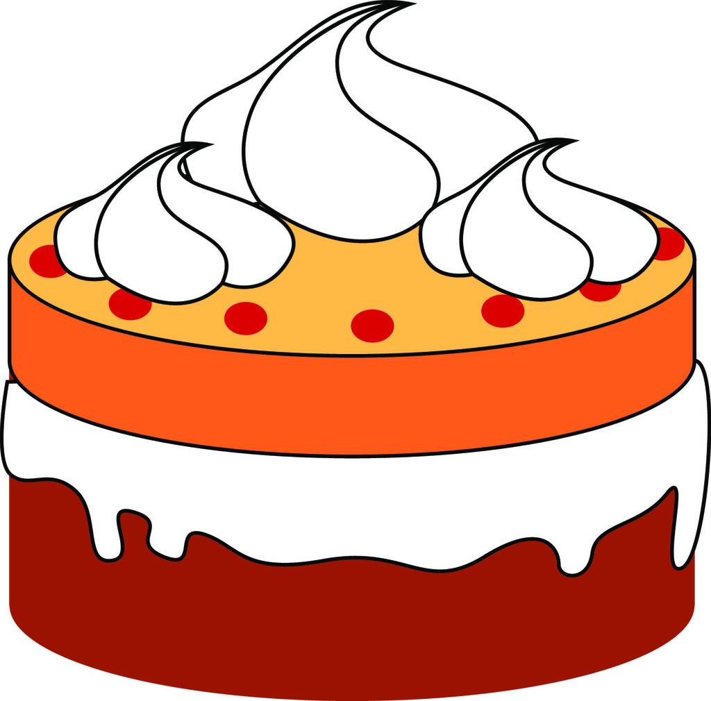 illustrazione di una torta con una candela - Vettoriali, immagini