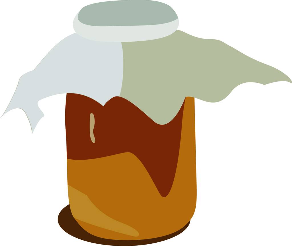Honey in jar, illustration, vector on white background. - Vector, Image