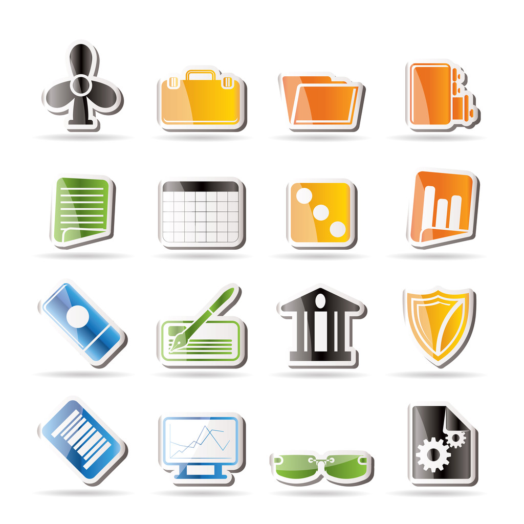 Simple Business and Office Icons - Vector, Image