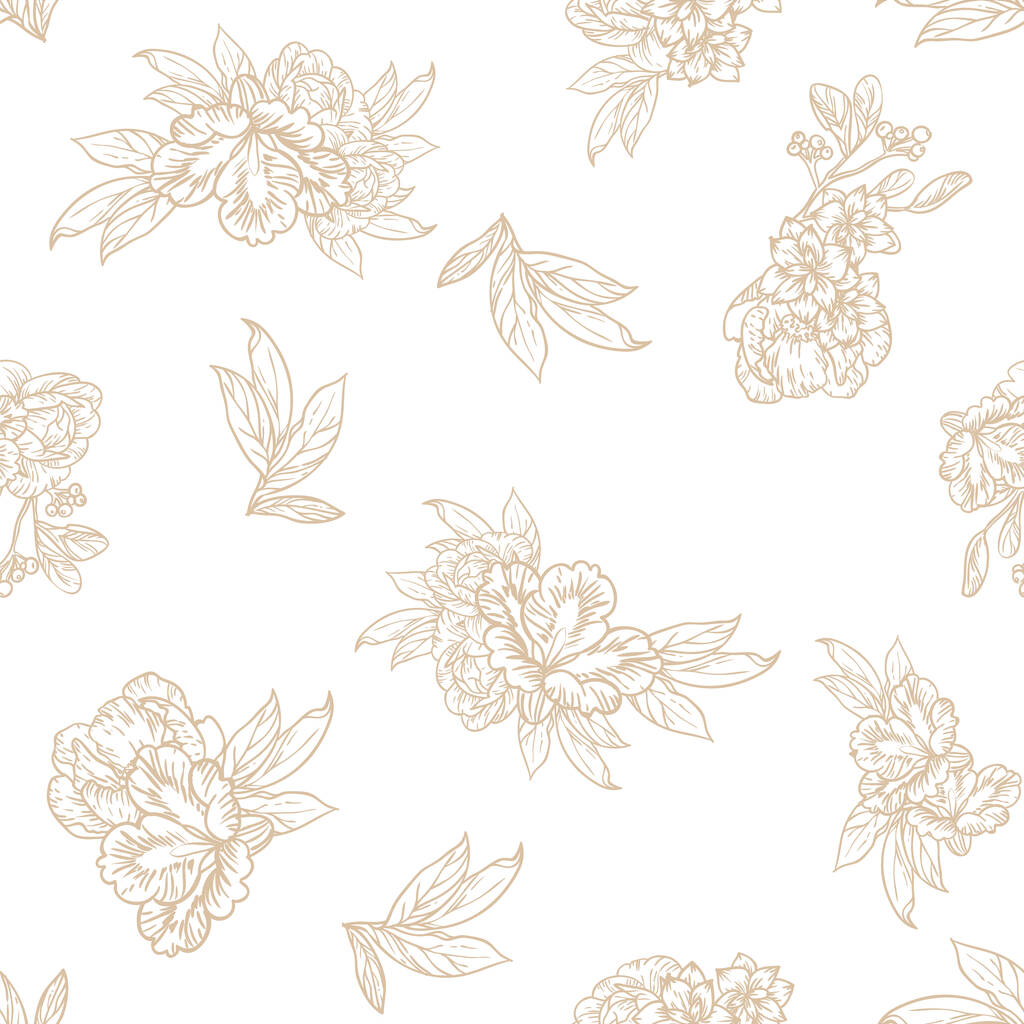 Abstrakte Eleganz nahtloses Muster mit floralem Hintergrund - Vektor, Bild