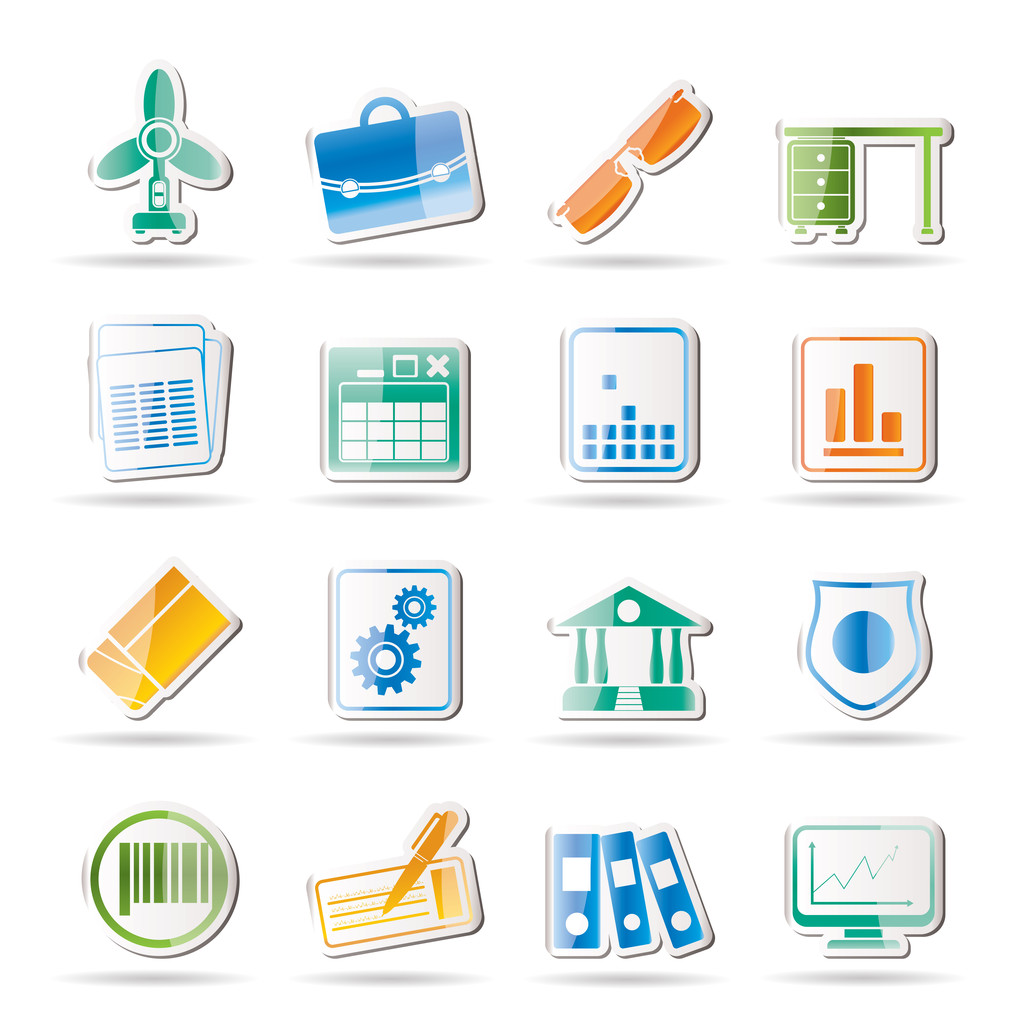 Icone per affari e ufficio - Vettoriali, immagini