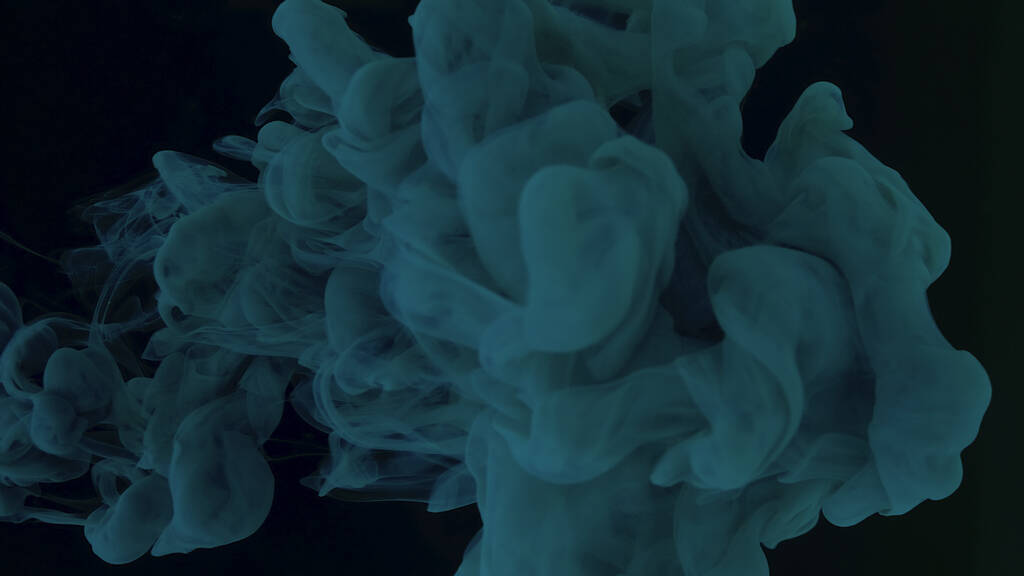 Schöne abstrakte Hintergrund. Blaugrüne Aquarellfarben in Wasser auf schwarzem Hintergrund. Schicke Hintergrundbilder für Ihren Desktop. Kreativer hyptonischer Hintergrund. Blau-grüne Tinte auf schwarzem Hintergrund. - Foto, Bild