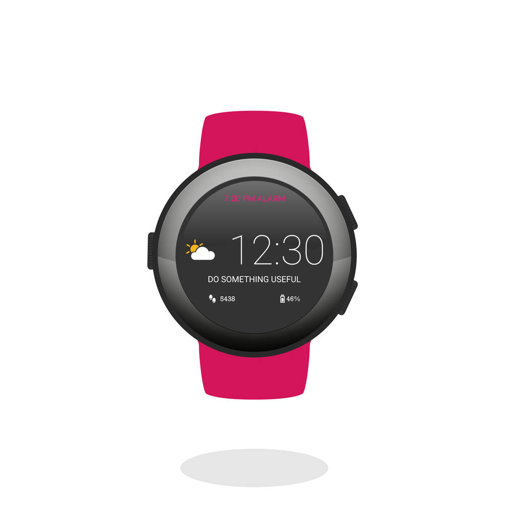 Tecnología wearable Smartwatch. Icono plano
  - Vector, Imagen