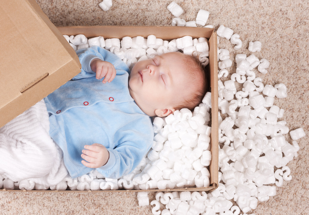 Newborn baby in open post box - Photo, Image