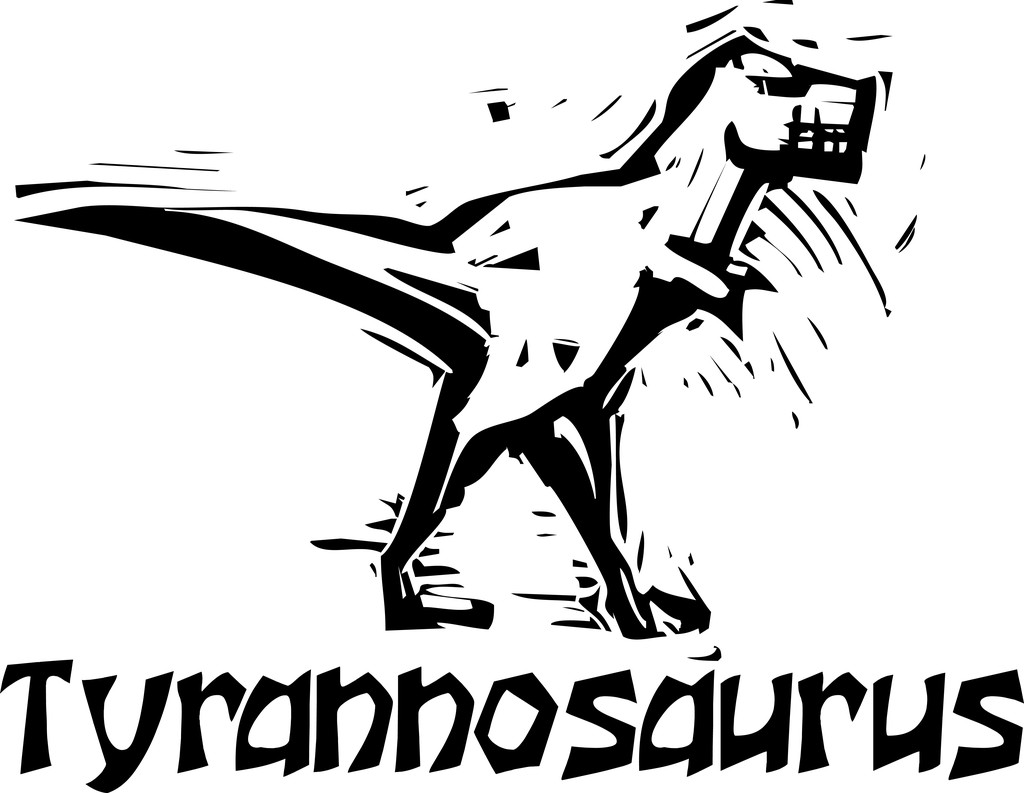 Dinossauro Woodcut Tyrannosaurus Rex
 - Vetor, Imagem