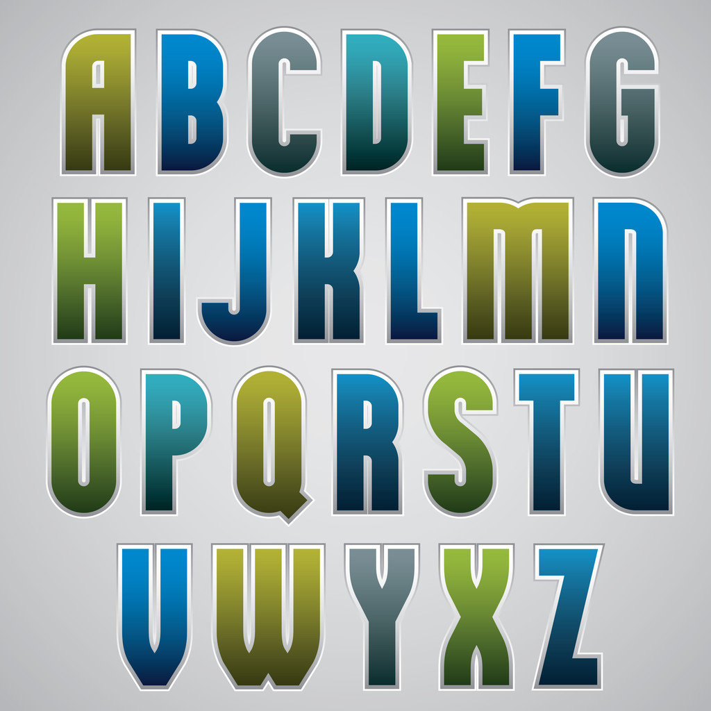 wektor retro alfabet, czcionki Pogrubienie i skondensowane w plakat retro s - Wektor, obraz
