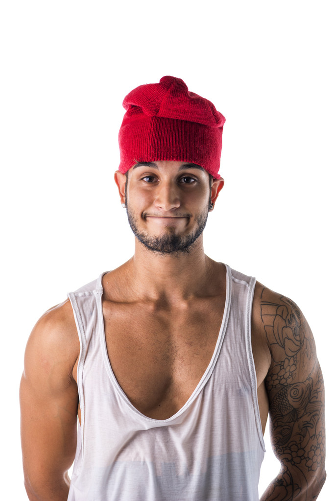 Mann in lustigen roten Hut - Foto, Bild