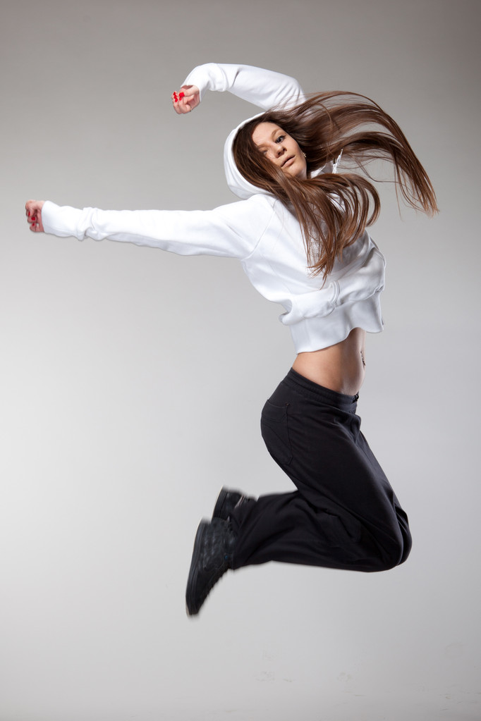 Attractive jumping woman - Photo, Image
