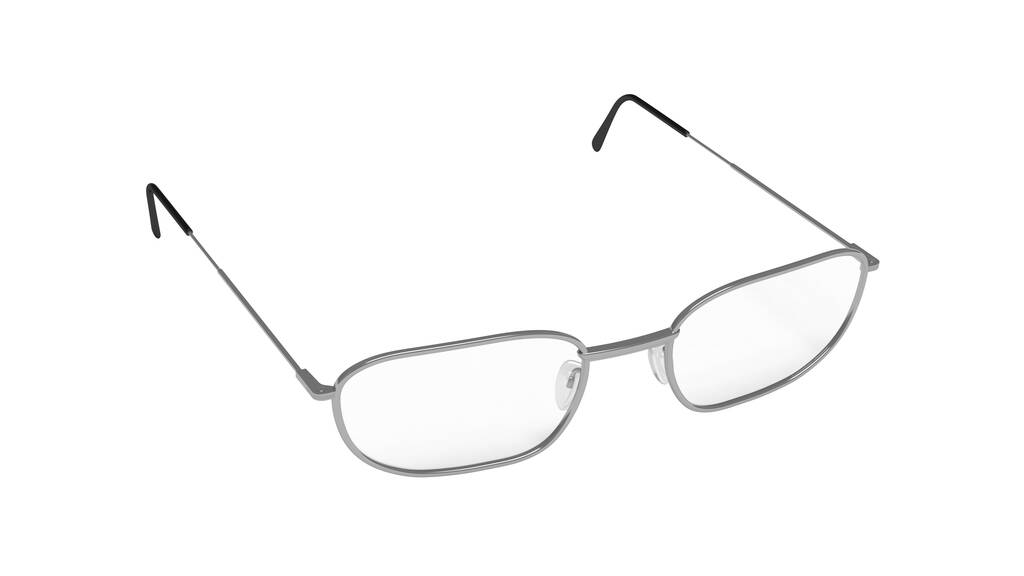 白い背景に隔離された眼鏡。3Dイラスト. - 写真・画像