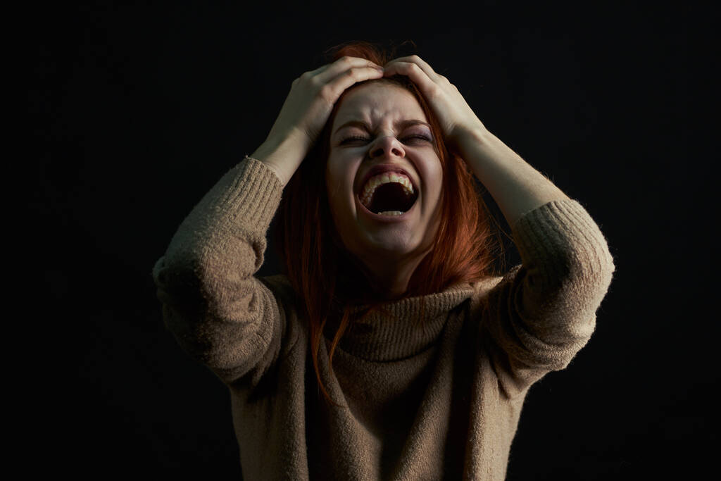 emotional woman depression disorder problem aggression - Photo, Image