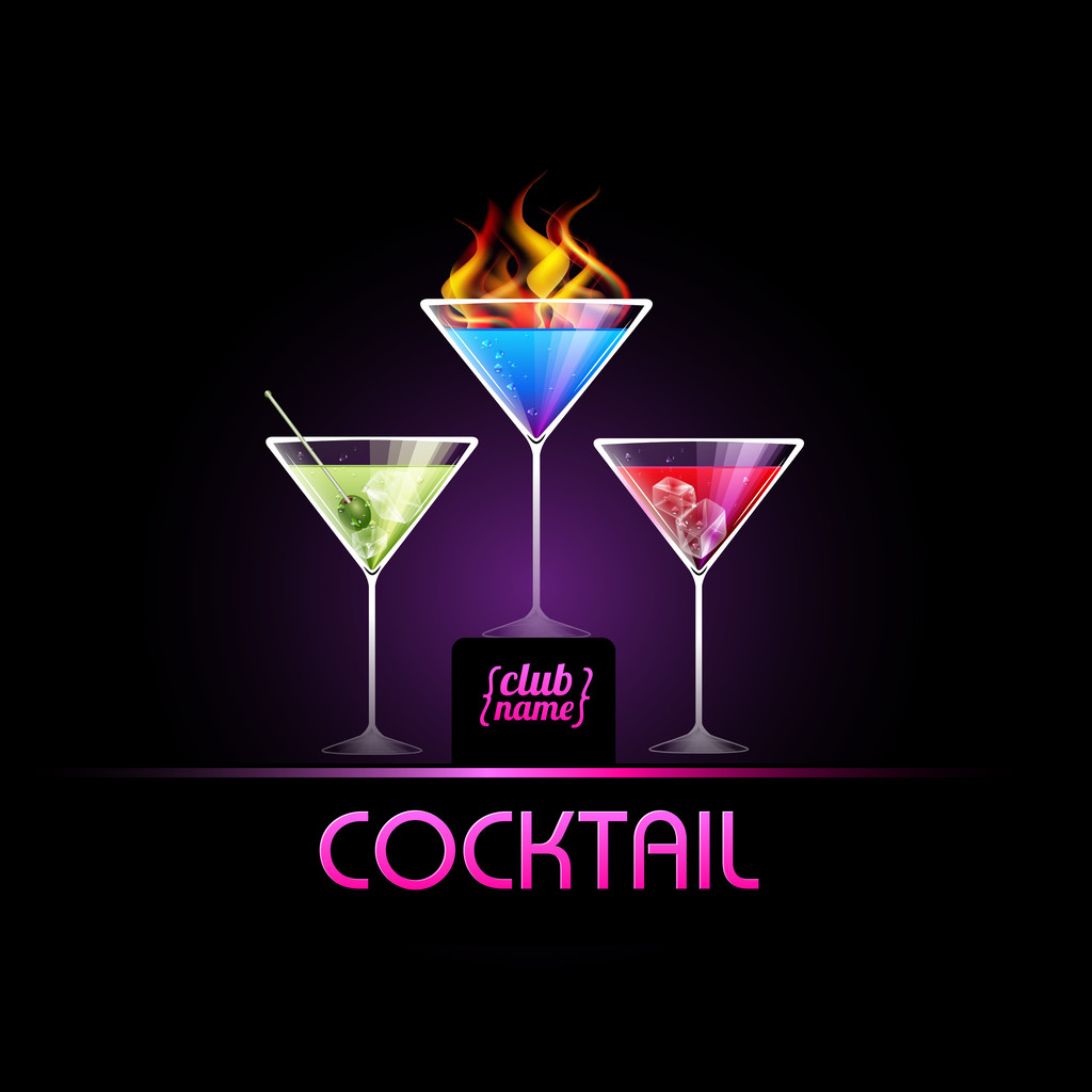 Cocktail background - Vector, Image