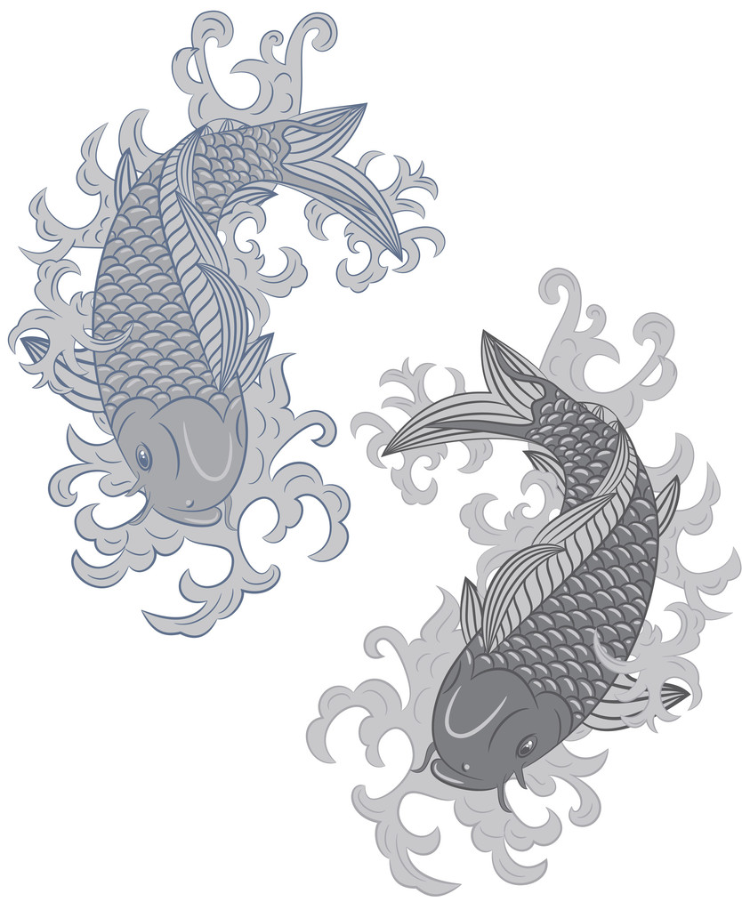 Japanse stijl koi (karper vissen) - Vector, afbeelding