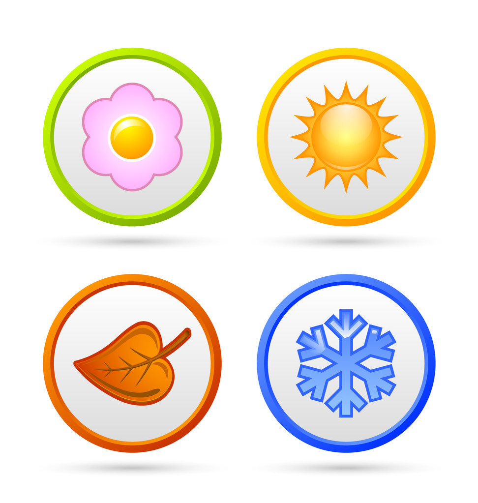 Cuatro iconos de temporada
 - Vector, imagen