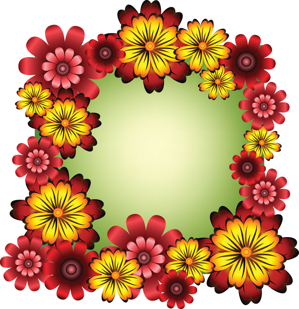 πλαίσιο με λουλούδια - Διάνυσμα, εικόνα