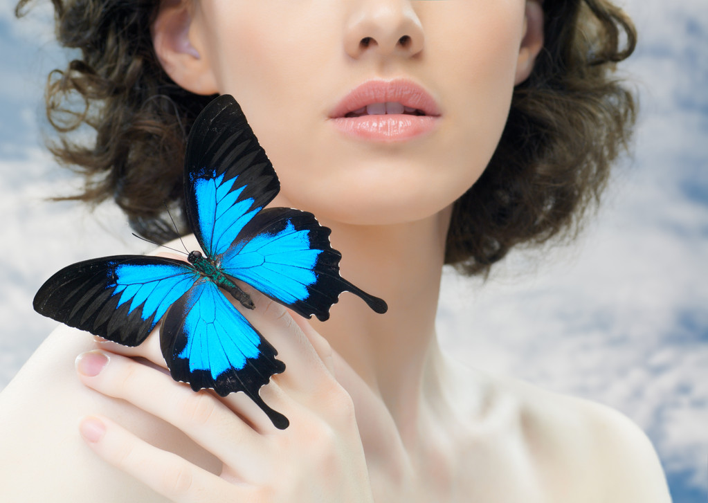 Schmetterlingsfrau - Foto, Bild
