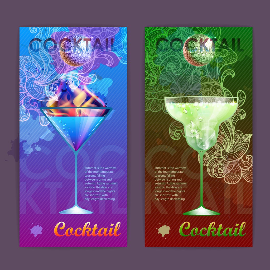 Cartaz de cocktail. Contexto do disco
 - Vetor, Imagem