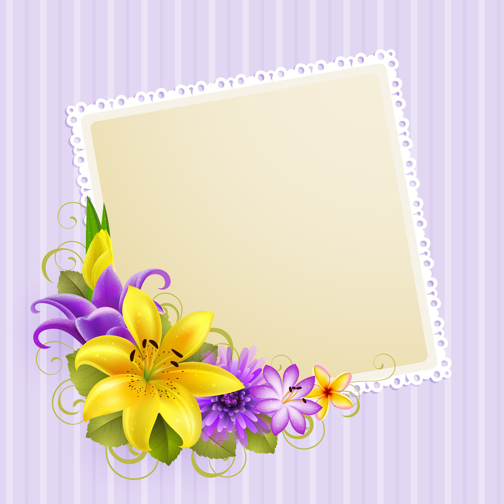 λουλούδια και θέση για το κείμενο - Διάνυσμα, εικόνα