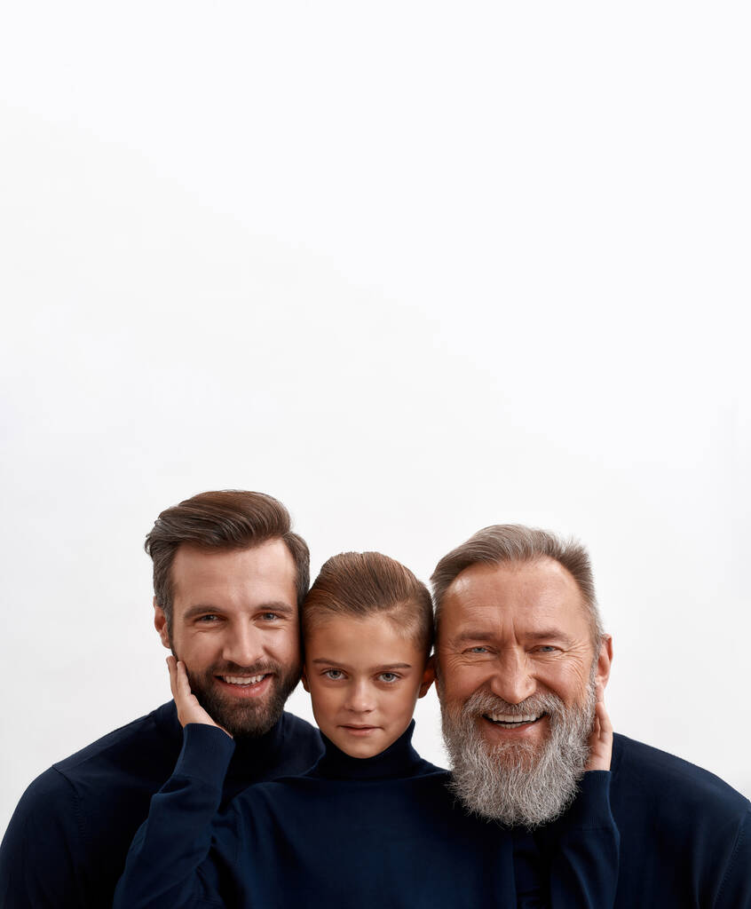 Portrait of three generations of men together - Photo, Image