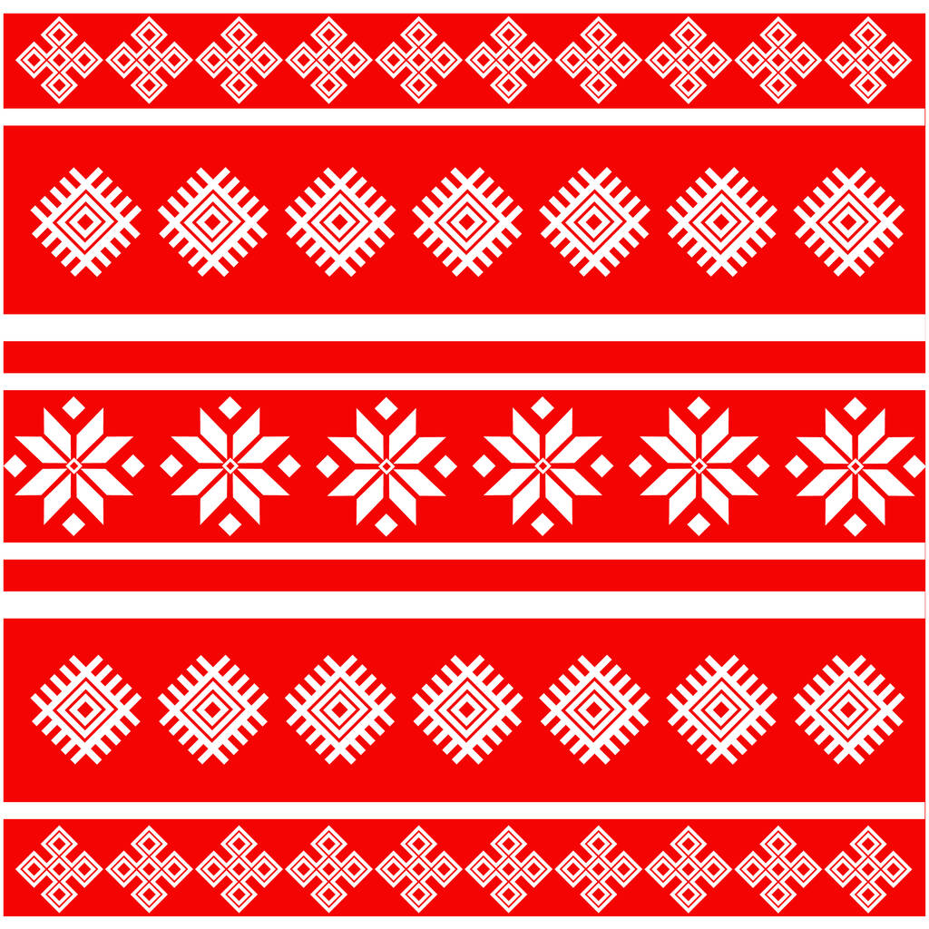 Ornamento étnico bielorrusso, padrão sem costura. Ilustração vetorial. Padrão de ornamento tradicional eslavo. Fogo pureza juventude - Vetor, Imagem