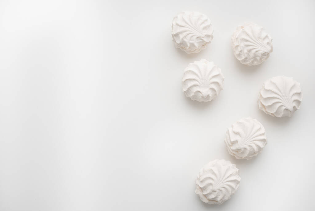 White marshmallow on white background  - Photo, Image
