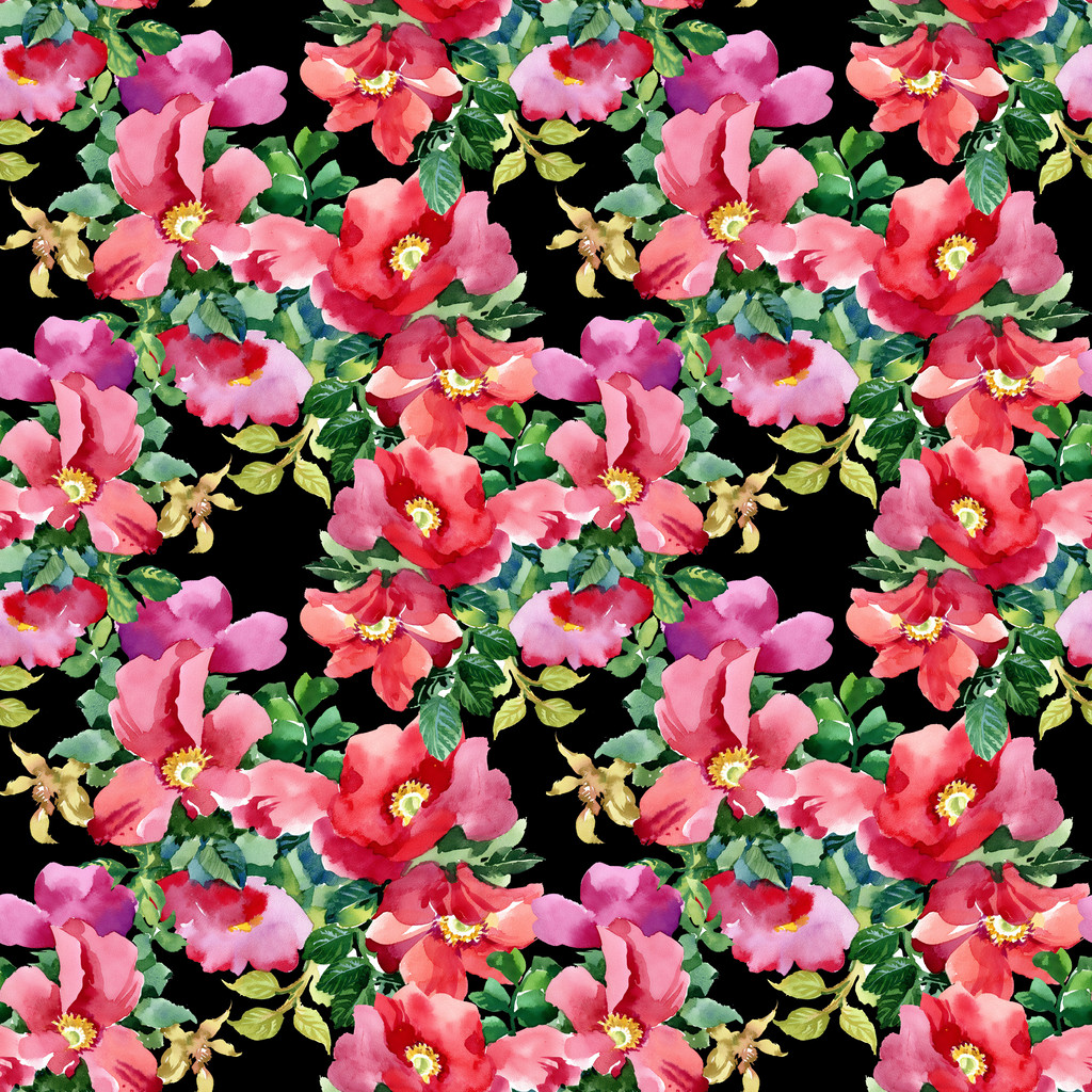 naadloze Petunia veldboeket patroon - Foto, afbeelding