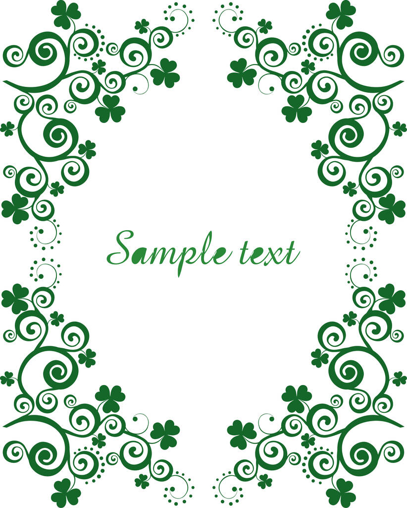 vector illustratie van groen bloemkader met plaats voor tekst - Vector, afbeelding