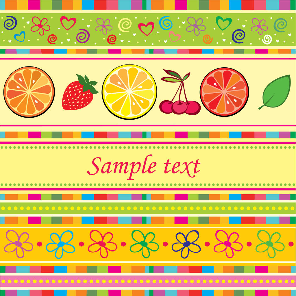 Mooi kleurrijk patroon met fruit en bessen - Vector, afbeelding
