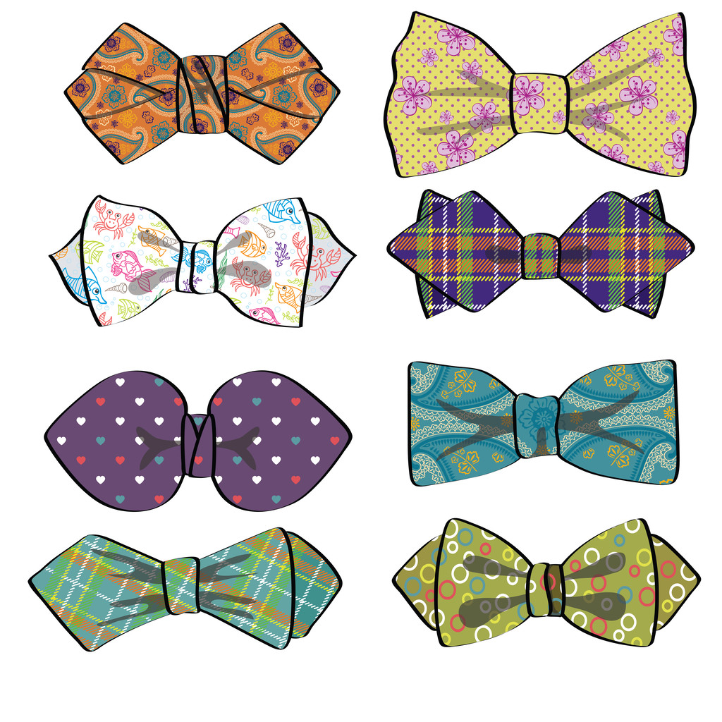 Varios corbata de lazo de color con patrón simple
 - Foto, imagen