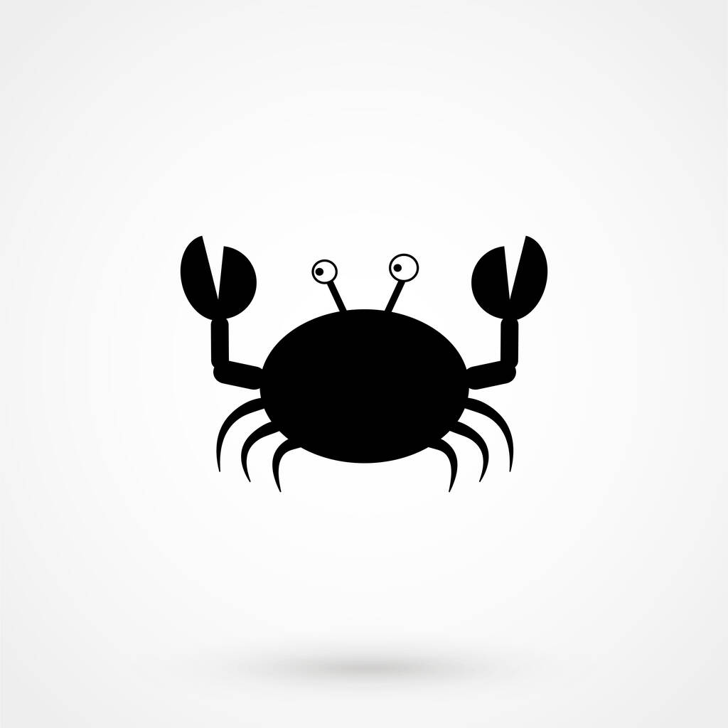 icône vectorielle crabe design plat isolé sur fond - Vecteur, image