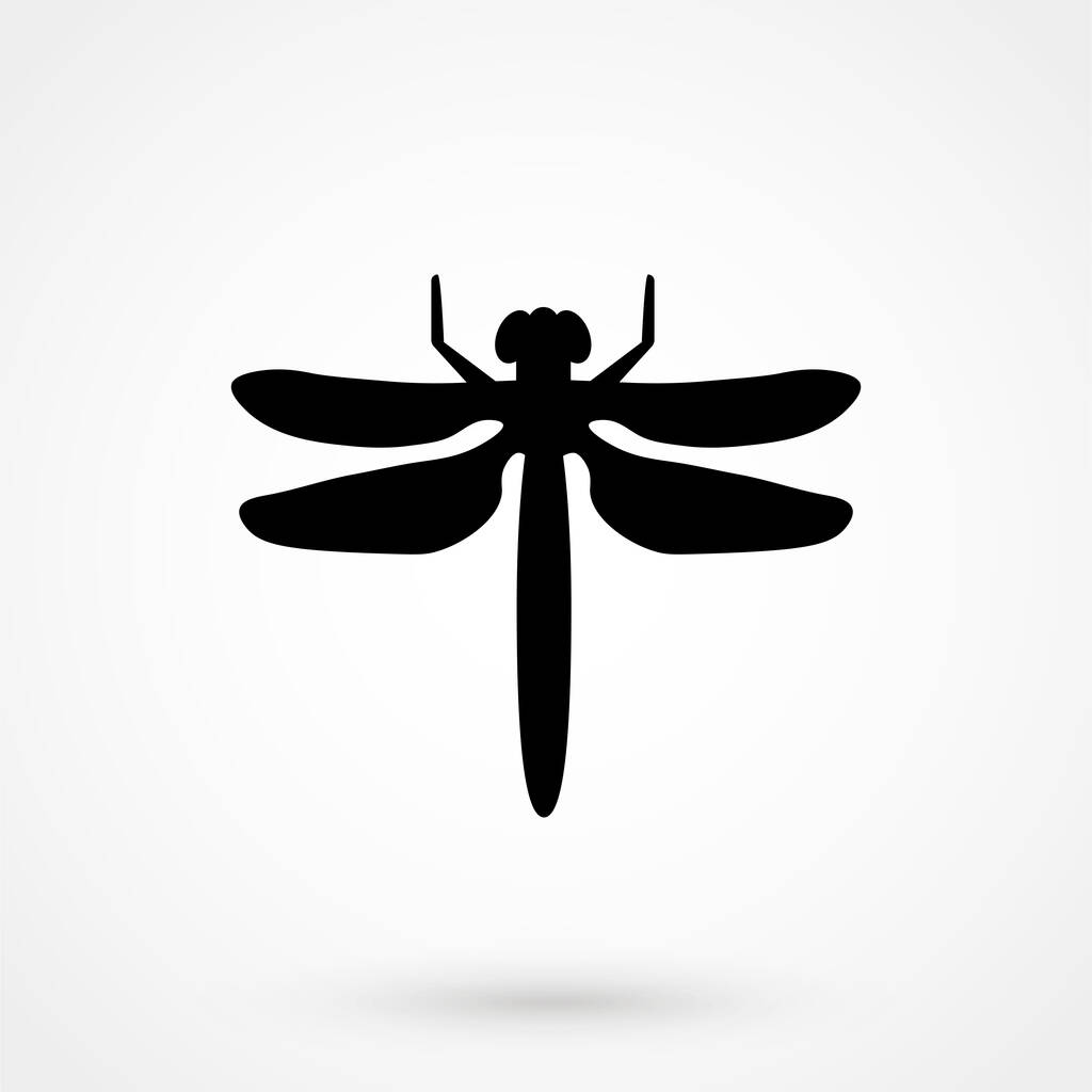 Icono hermoso libélula vector ilustración sobre fondo blanco
 - Vector, imagen