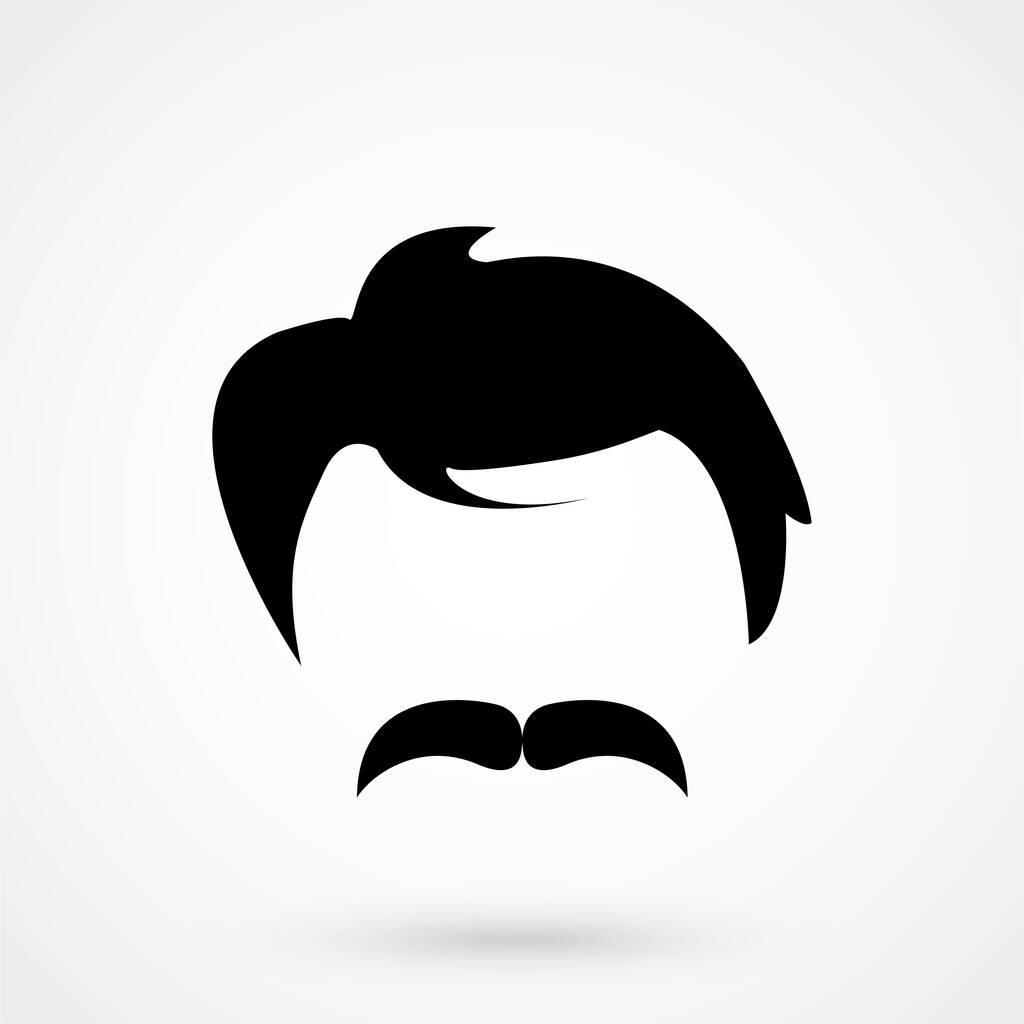 mans face with mustache icon. - Vektor, Bild