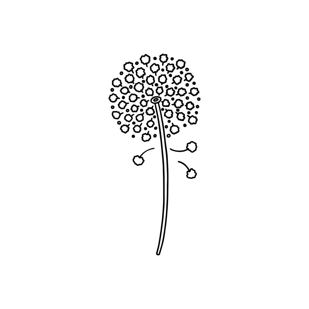 Fluffy pampeliška květ jako symbol jara, vektorové ilustrace izolované na bílém pozadí. - Vektor, obrázek