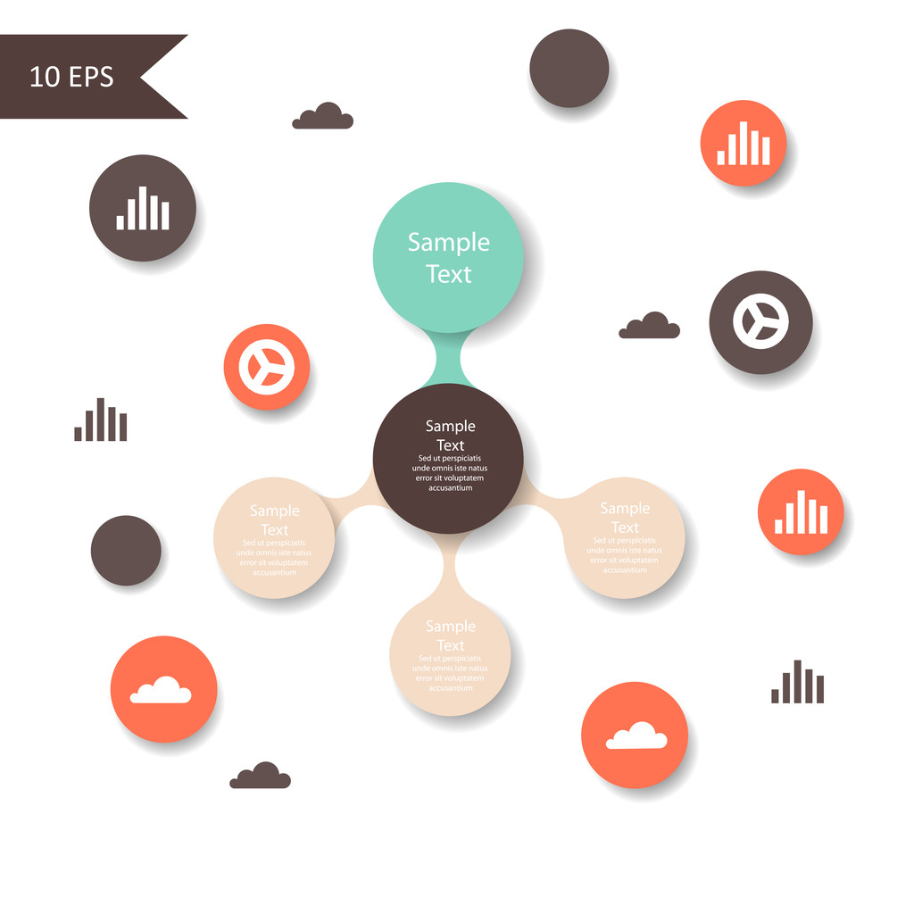 カラフルな丸い図メタボール インフォ グラフィック - ベクター画像