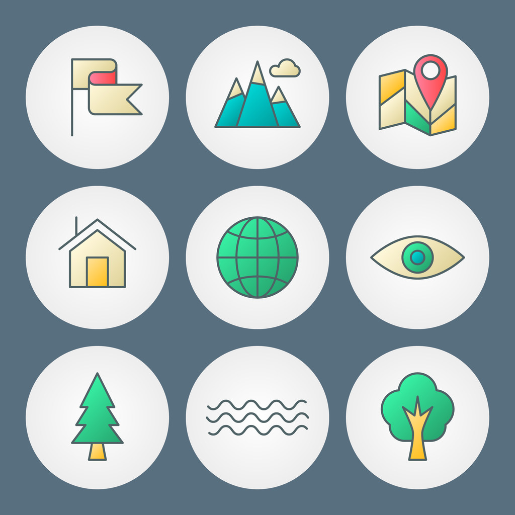 Vector icons set. For web site design and mobile apps - Vector, Image