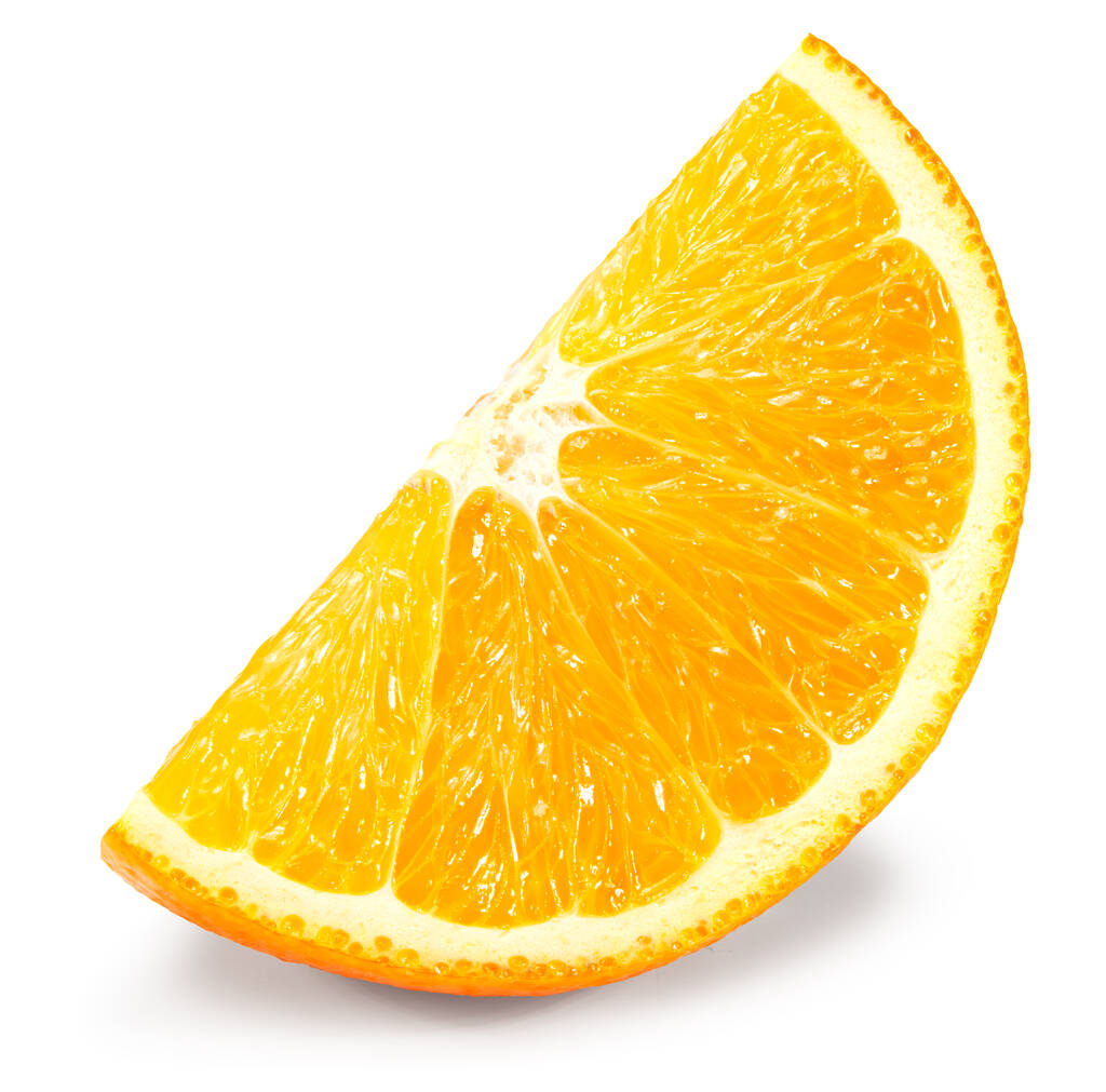 gesneden oranje geïsoleerd op witte achtergrond. knippad - Foto, afbeelding