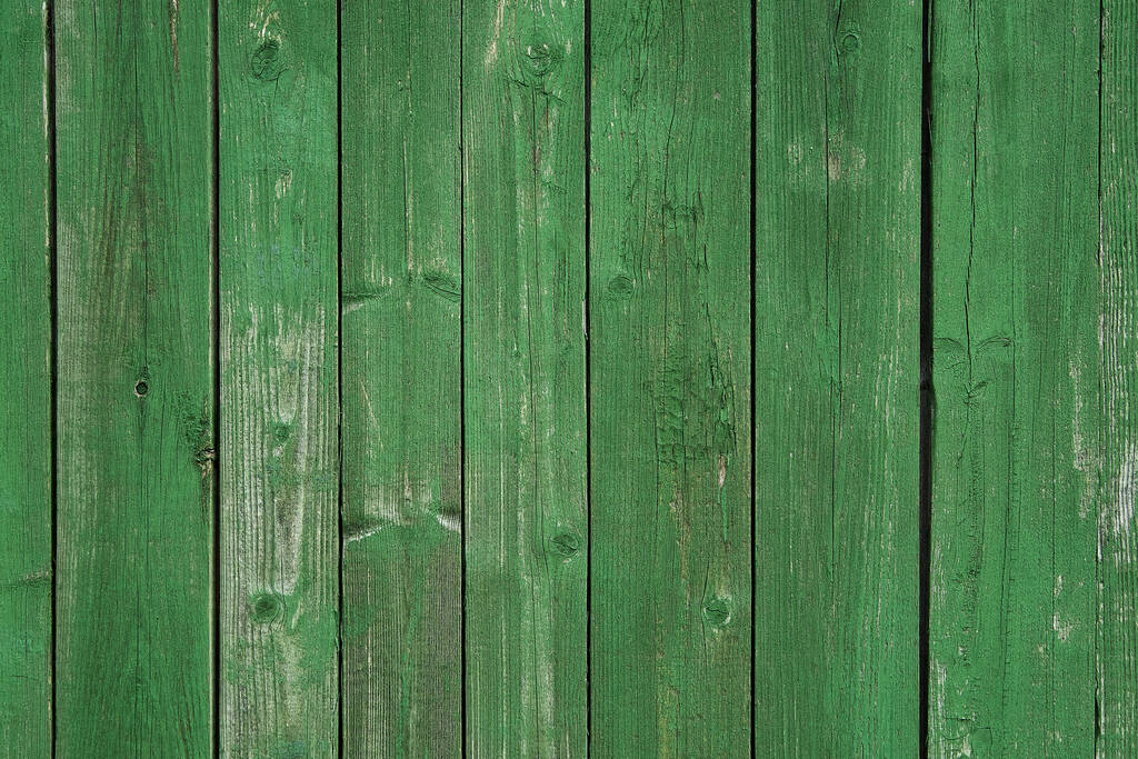 Background surface of natural wood with an old pattern in green, emerald. Texture - Photo, Image