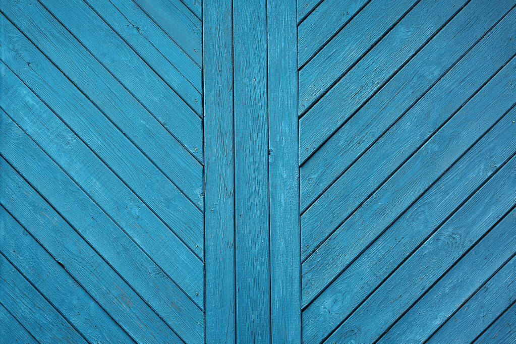 Background surface of natural wood with an old pattern in blue. Texture - Photo, Image
