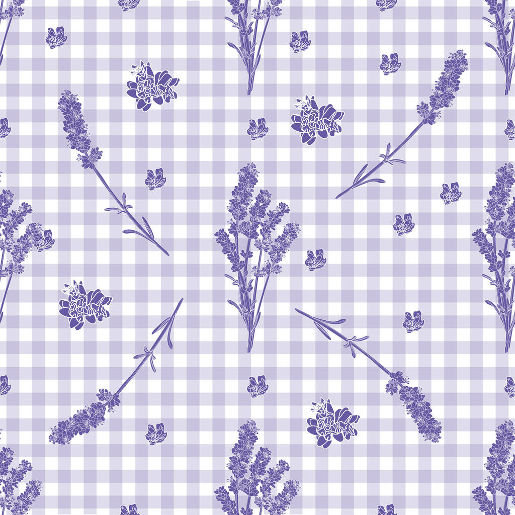 patrón inconsútil vector con un ramo de flores y lavanda - Vector, imagen